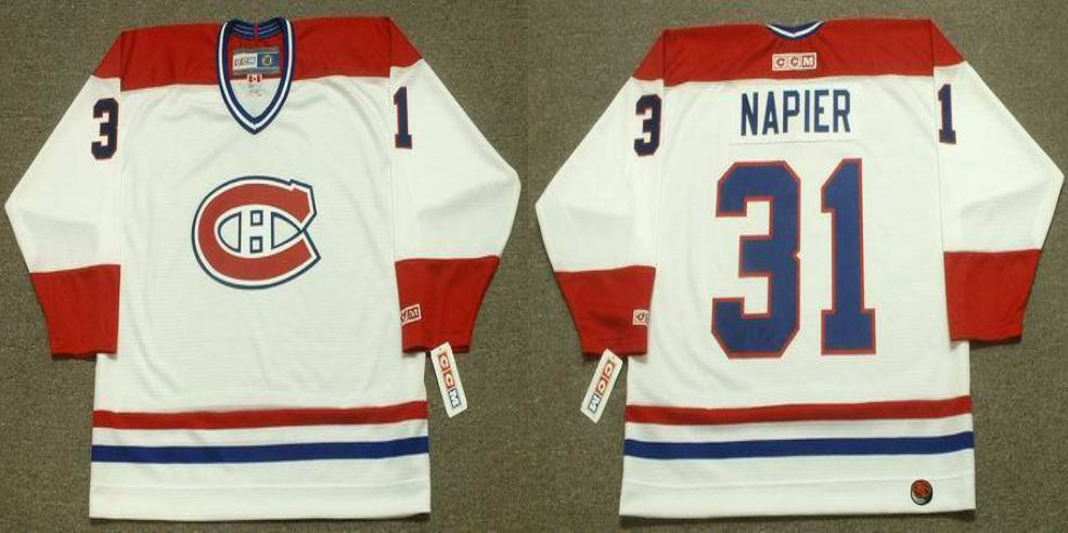 2019 Men Montreal Canadiens 31 Napier White CCM NHL jerseys